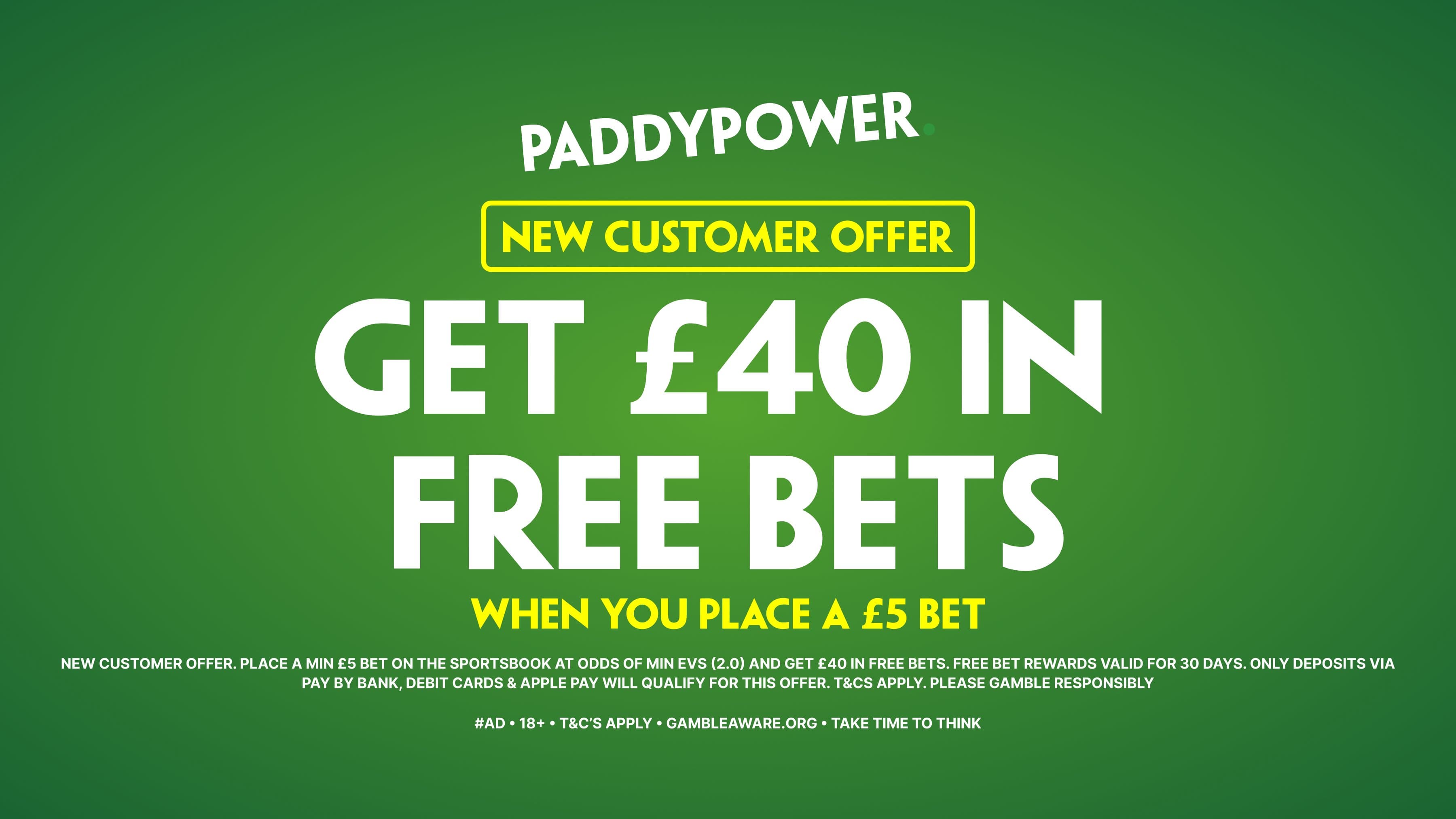 Paddy Power Sign Up Offer - £40 in Free Bets For Sandown