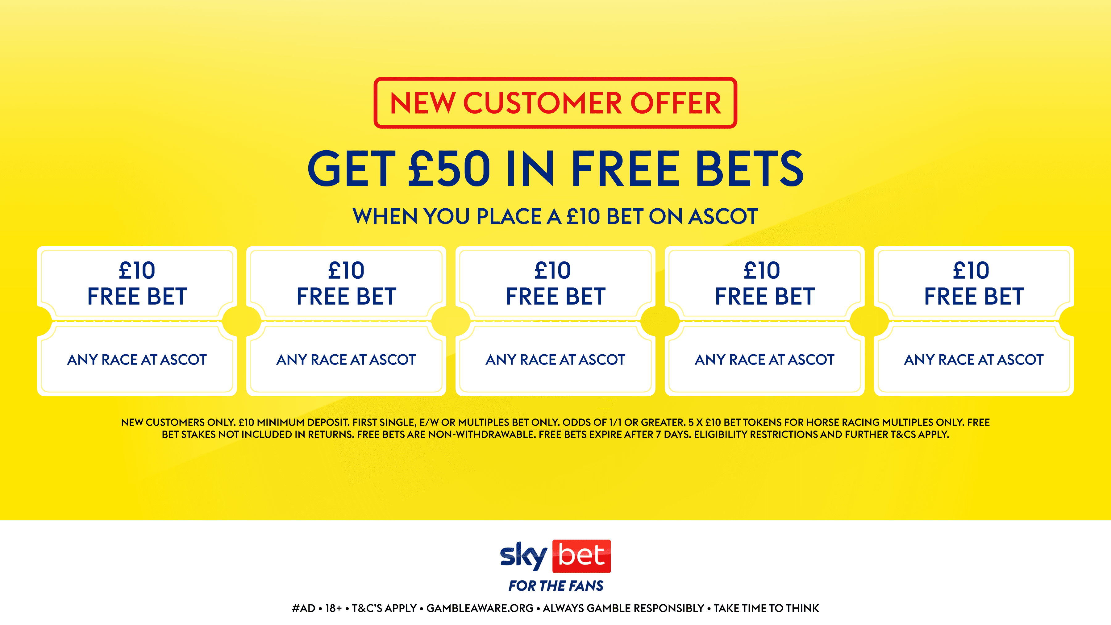 Sky Bet Sign Up Offer - £50 In Free Bets For Royal Ascot
