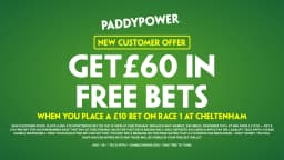 Paddy Power Sign Up Offer: Get £60 in Free Bets for The Cheltenham November Meeting image