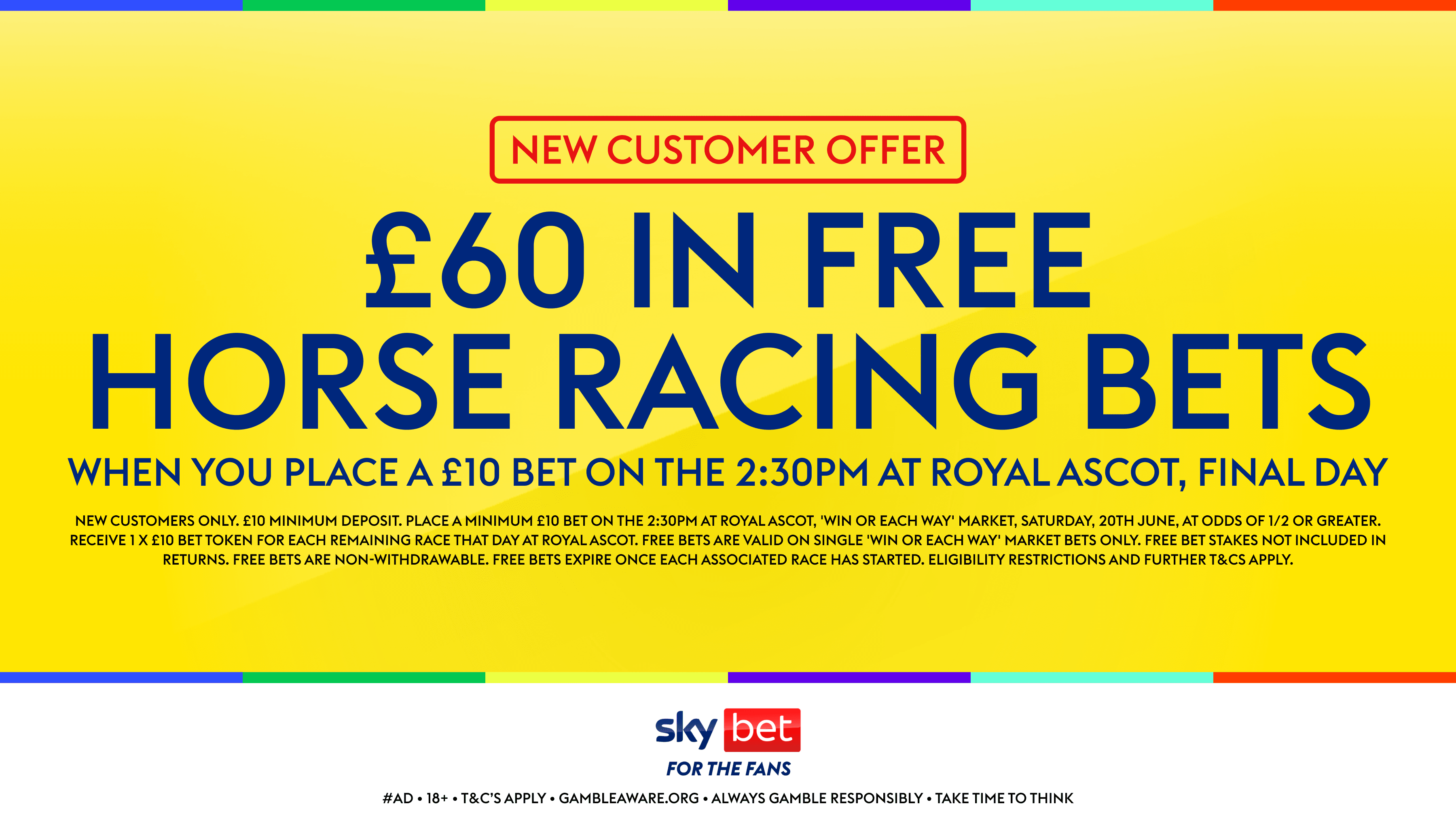 Sky Bet Sign Up Offer - £60 In Free Bets For Royal Ascot Day Five