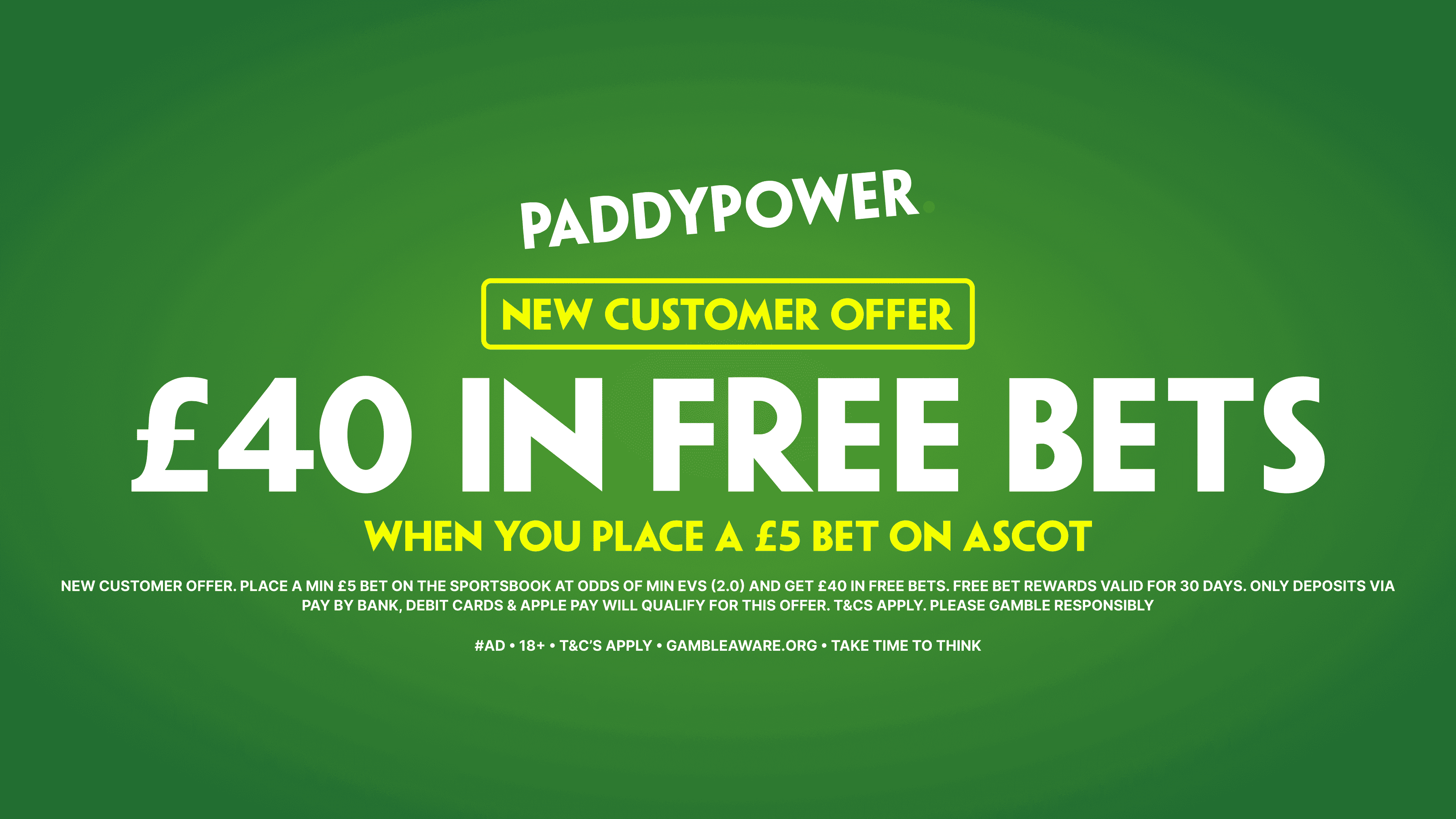 Paddy Power Sign Up Offer - £40 in Free Bets